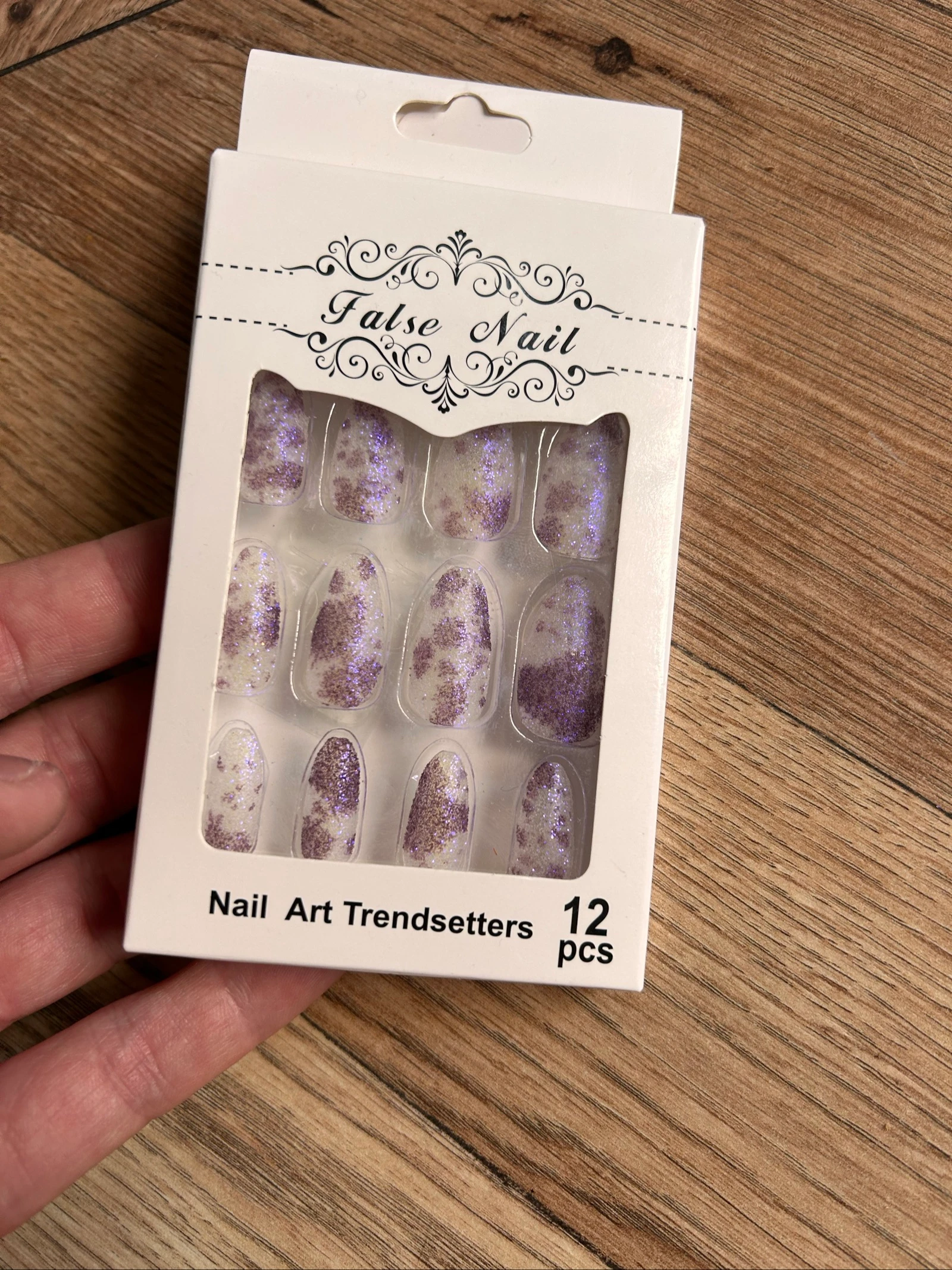Kit of 12 purple/lilac glitter false nails - New – photo 6